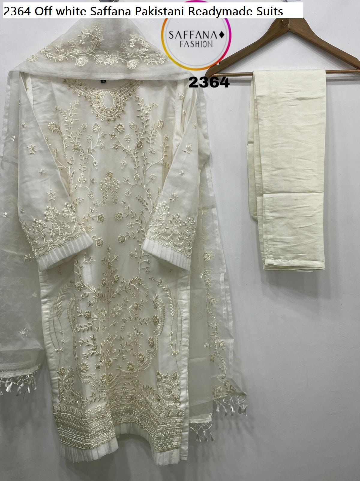 2364 Off White Saffana Pakistani Readymade Suits