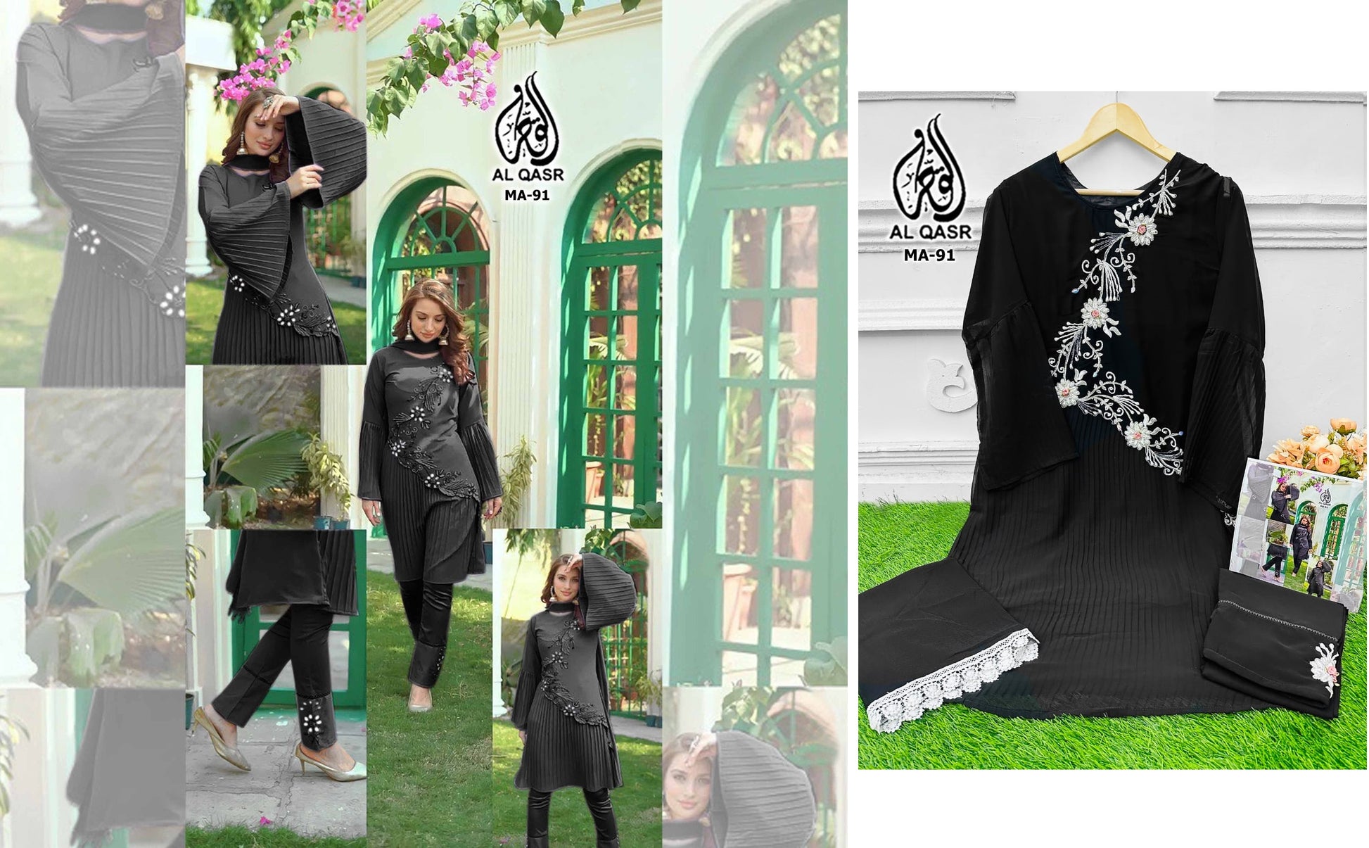 Ma-91Black Al Qasr Pakistani Readymade Suits