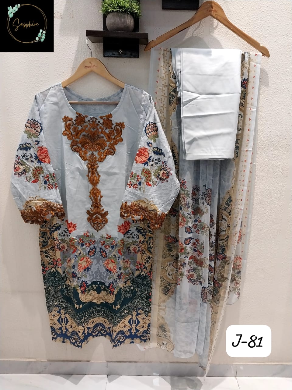 Vol 81 Gray Sapphire Pakistani Readymade Suits