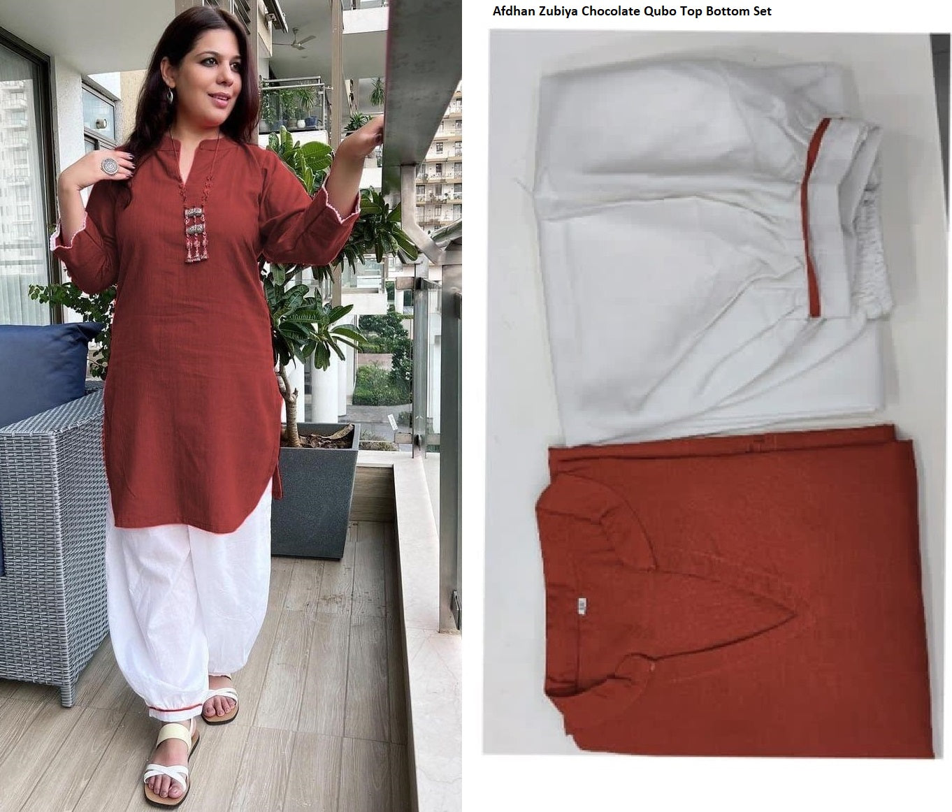 Afdhan Zubiya Chocolate Qubo Top Bottom Set