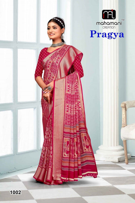 1002 Pragya Mahamani Creation Sarees