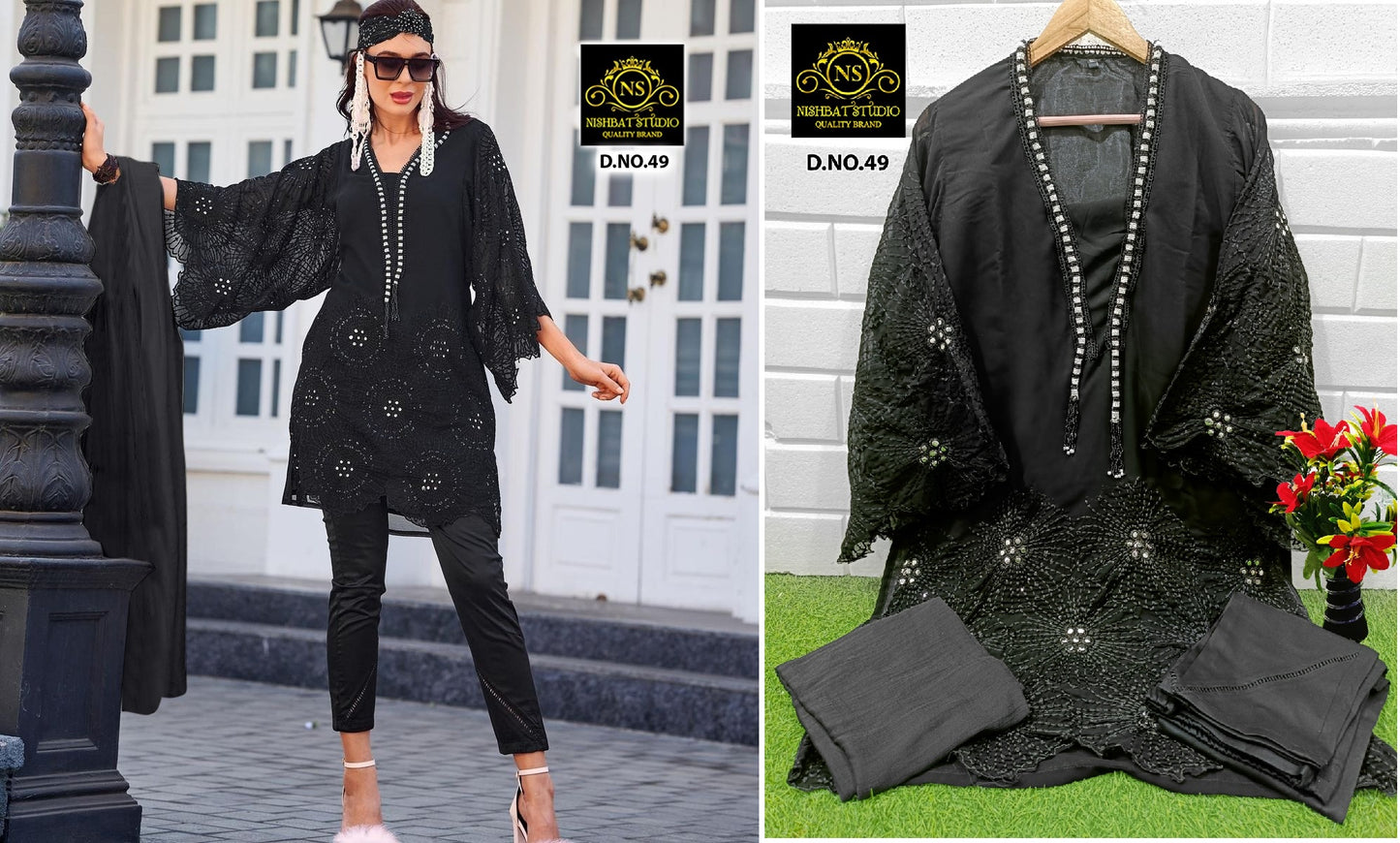 49 Black Nishbat Studio Pakistani Readymade Suits