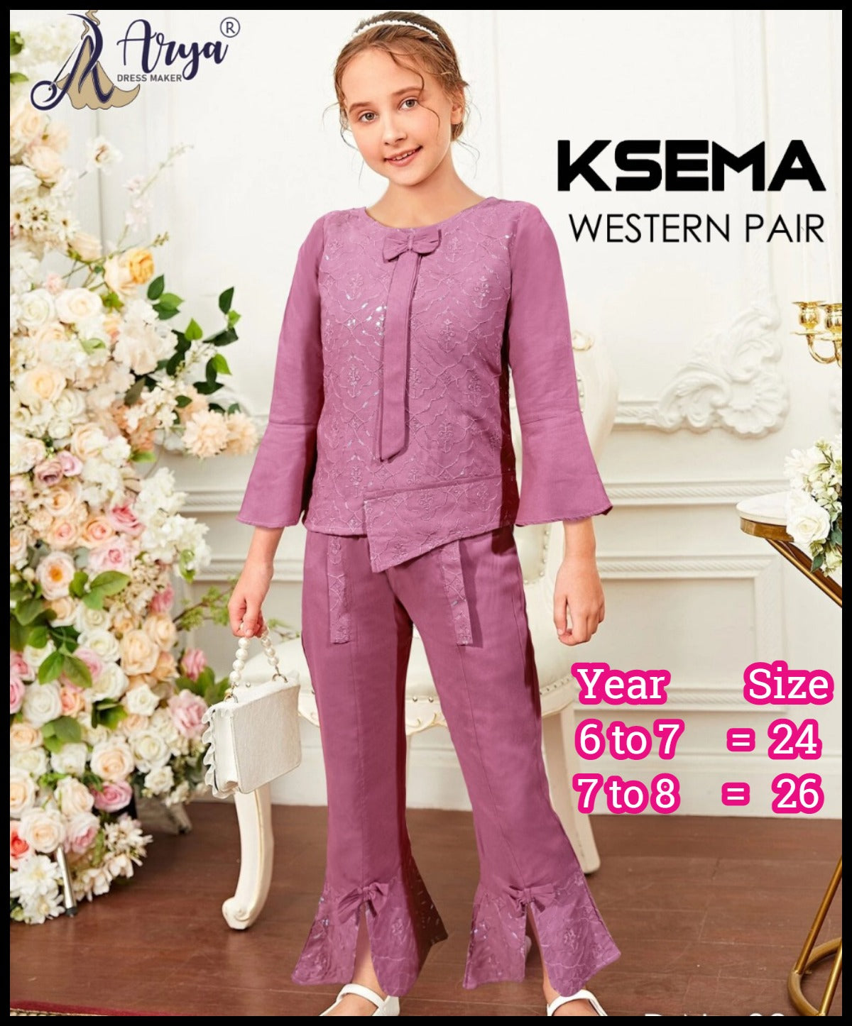 Ksema Lavendar Adm Girls Co-Ord Set