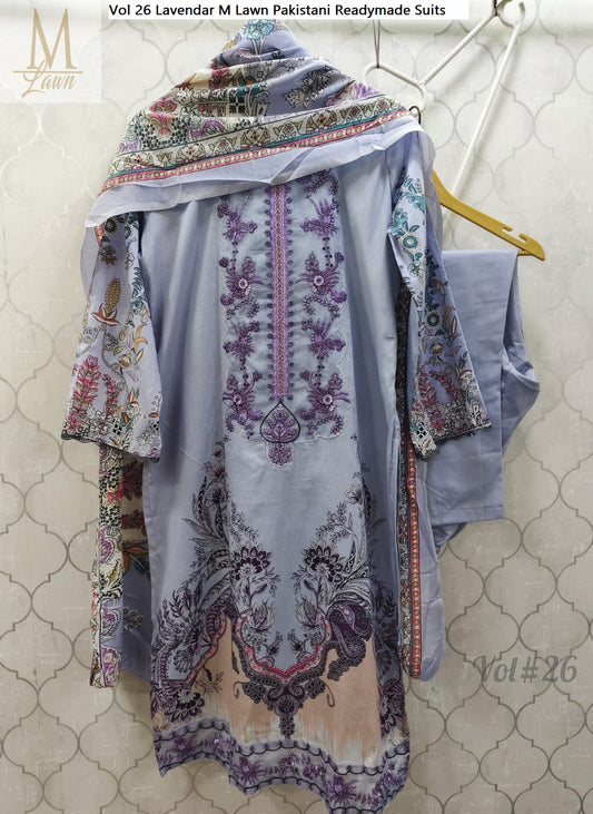 Vol 26 Lavendar M Lawn Pakistani Readymade Suits