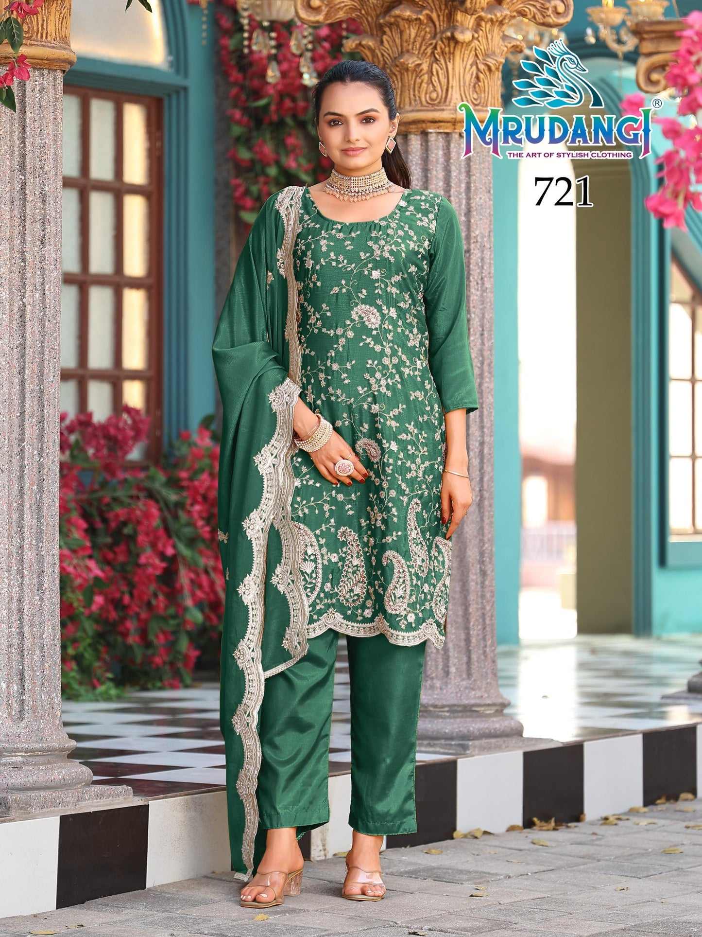 721 Qayamat Mrudangi Silk Readymade Suits