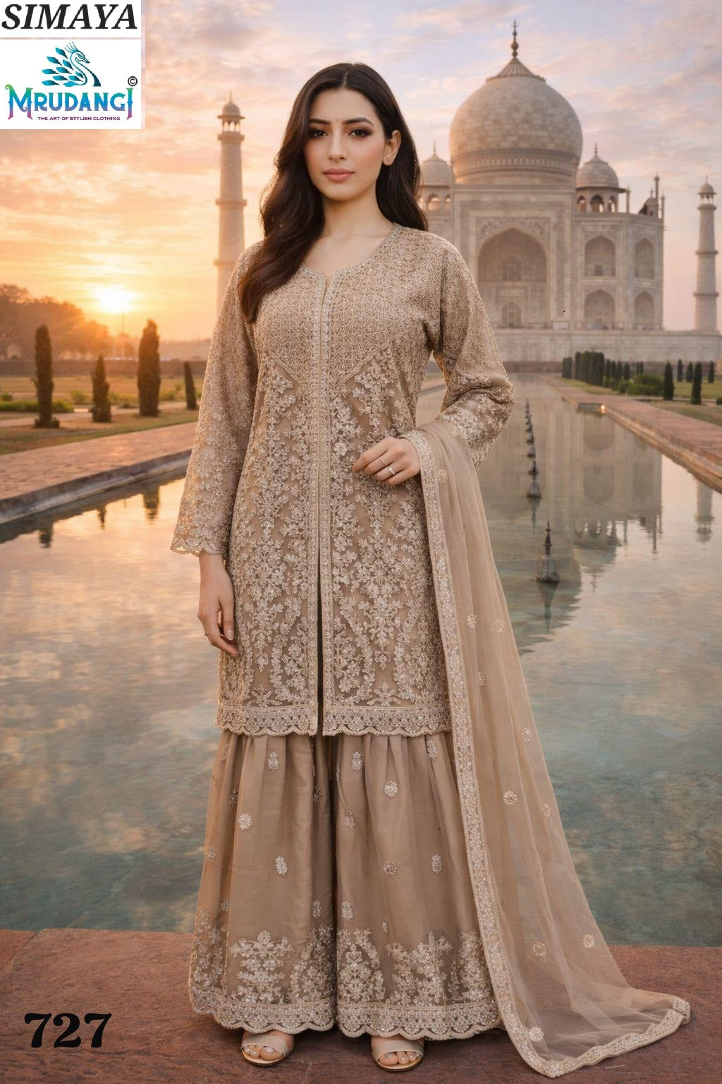 727 Simaya Mrudangi Premium Net Readymade Suits