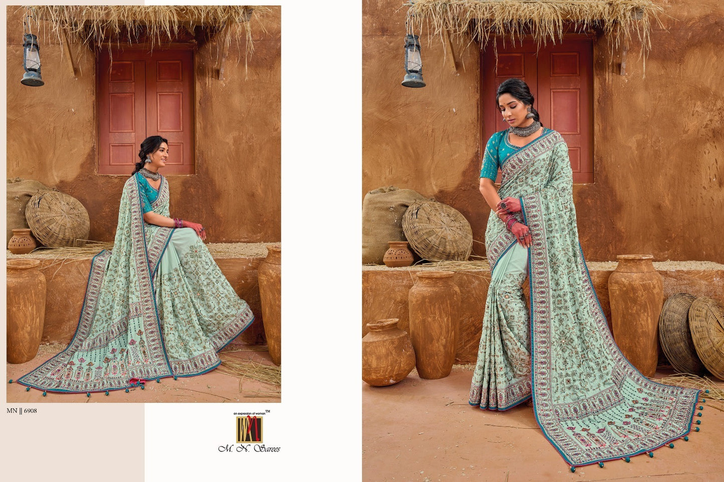 6908 Kacchi Work Vol 4 Mn Sarees