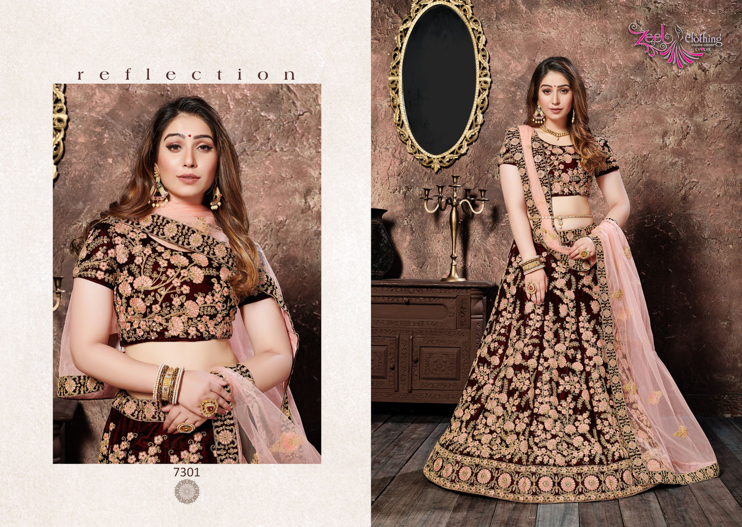 7301 Neo Romantic Vol-1 Zeel Velvet Lehenga Choli