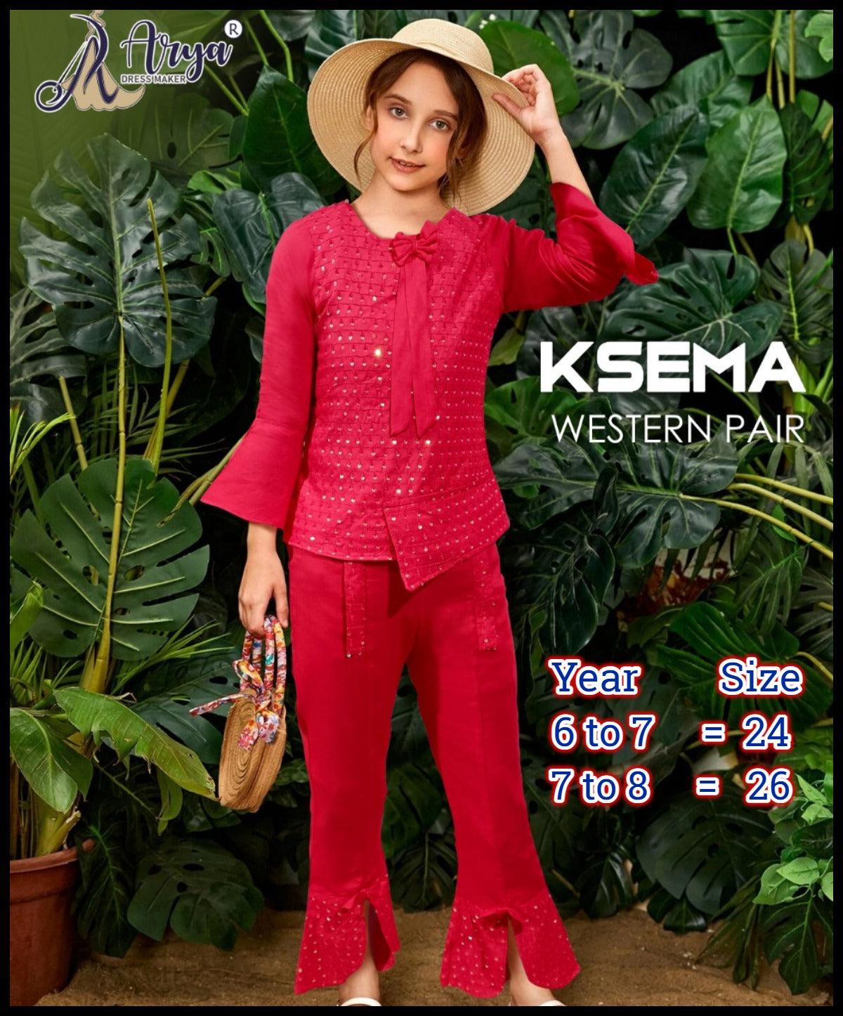 Ksema Red Adm Girls Co-Ord Set