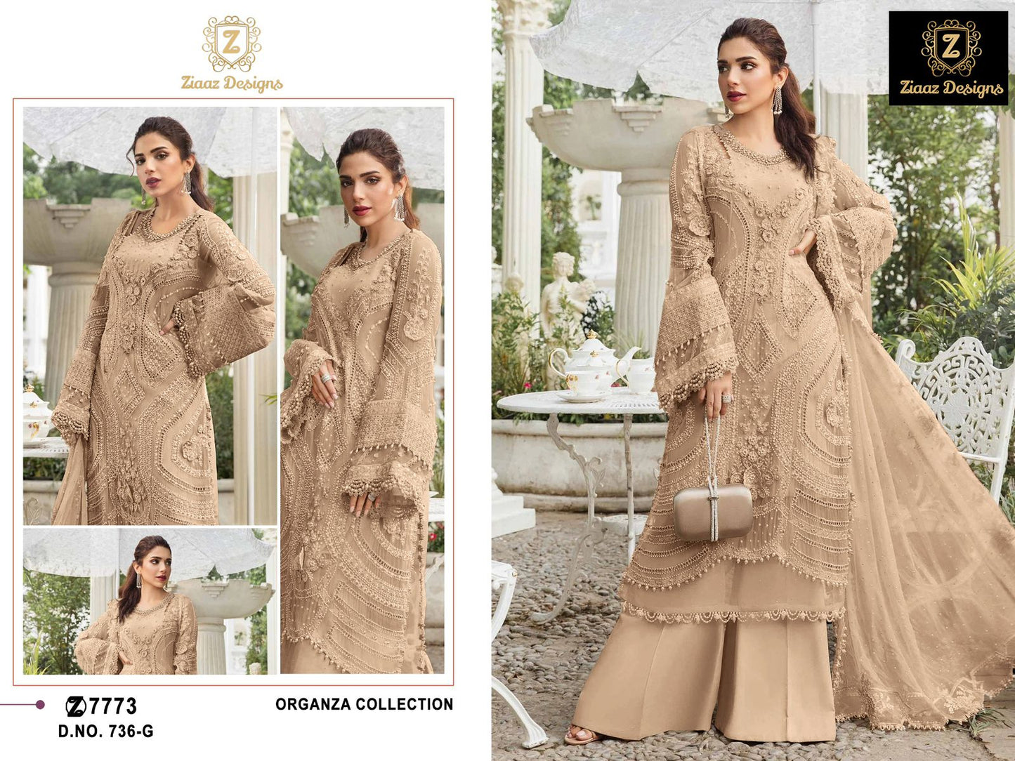 736G Ziaaz Designs Handwork Pakistani Salwar Suits