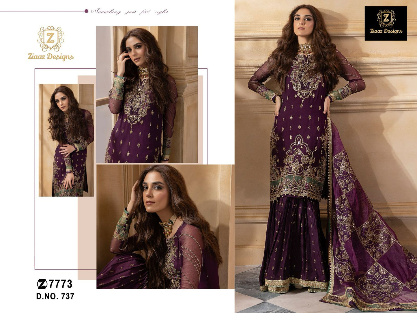737 Ziaaz Designs Gharara Pakistani Salwar Suits
