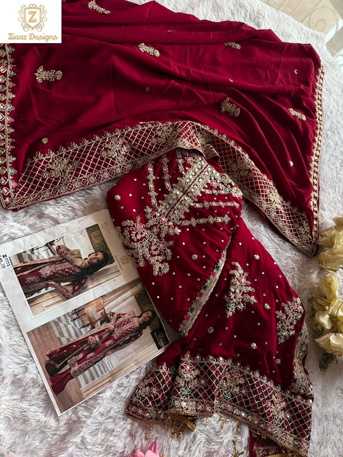 738 Ziaaz Designs Handwork Pakistani Salwar Suits