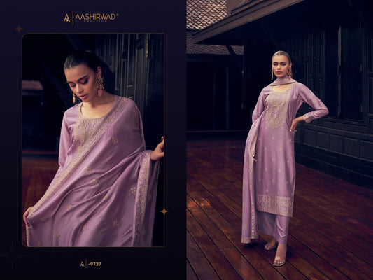 9737 Tulip Aashirwad Creation Unstitched Suits