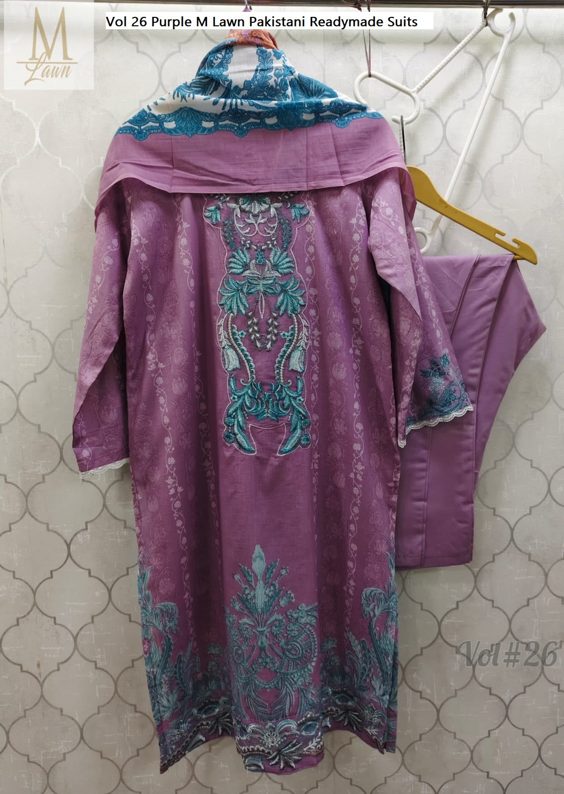 Vol 26 Purple M Lawn Pakistani Readymade Suits