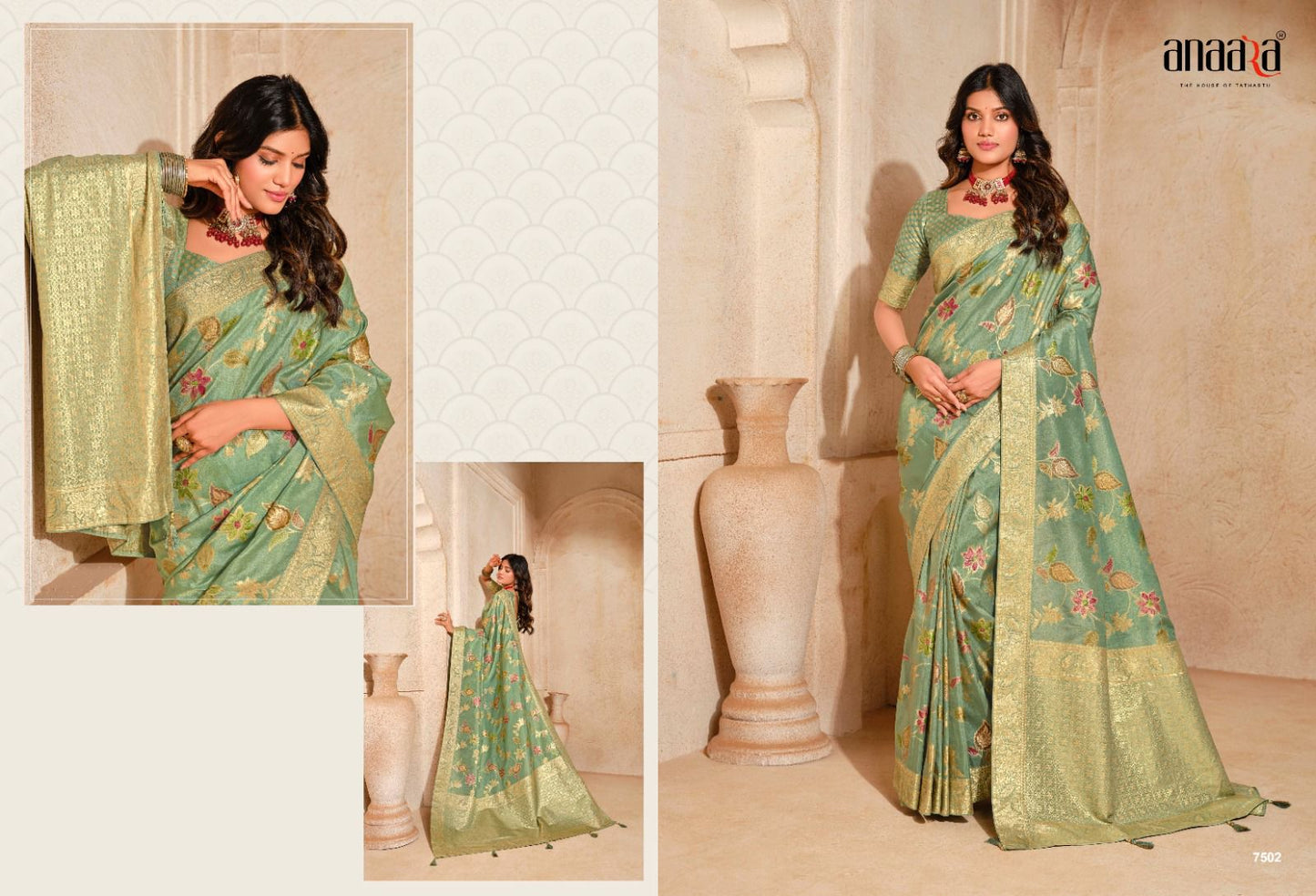 7502 Anaara Tathastu Zari Work Sarees