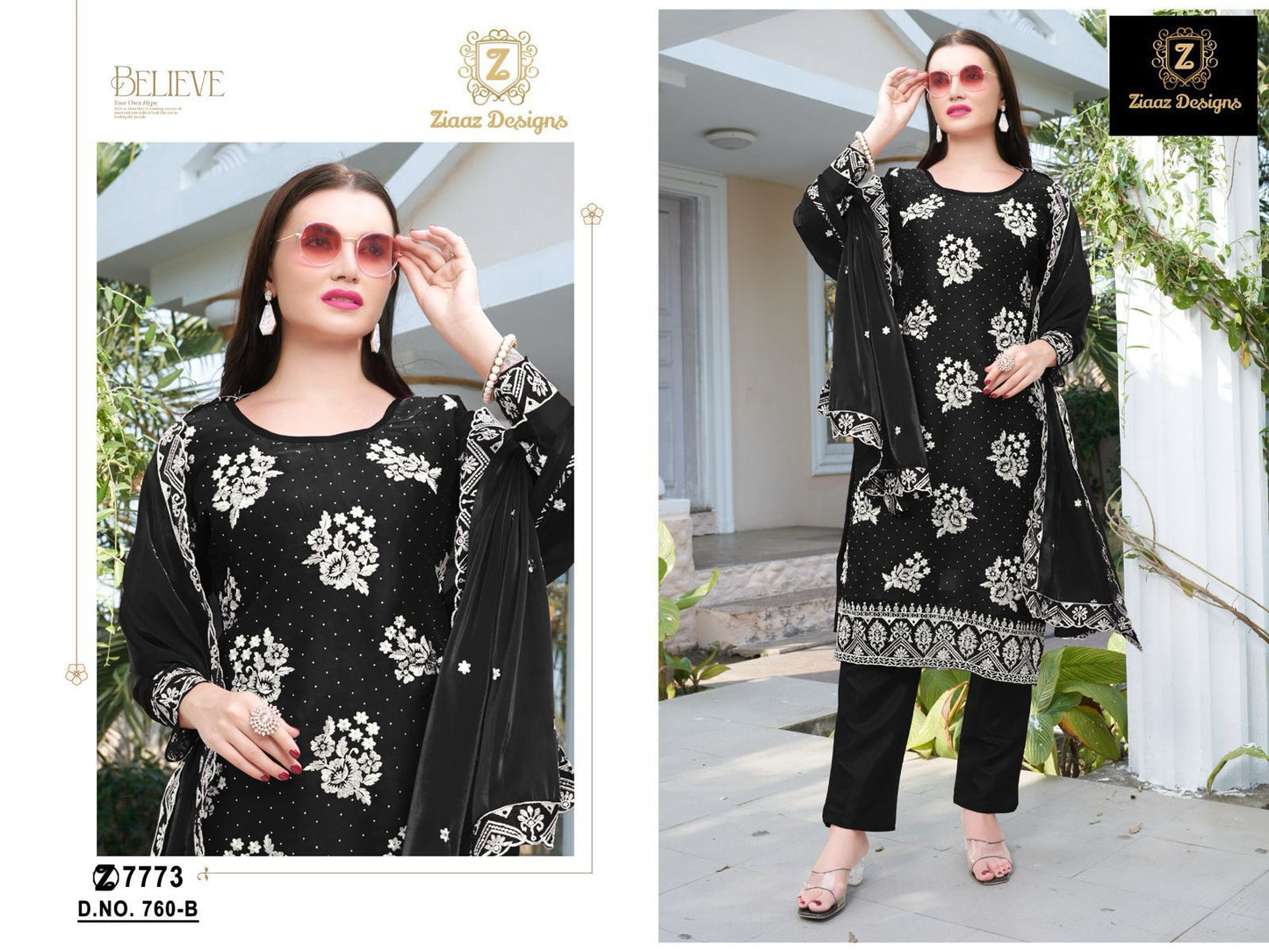 760-B Ziaaz Designs Jimmy Choo Pakistani Salwar Suits