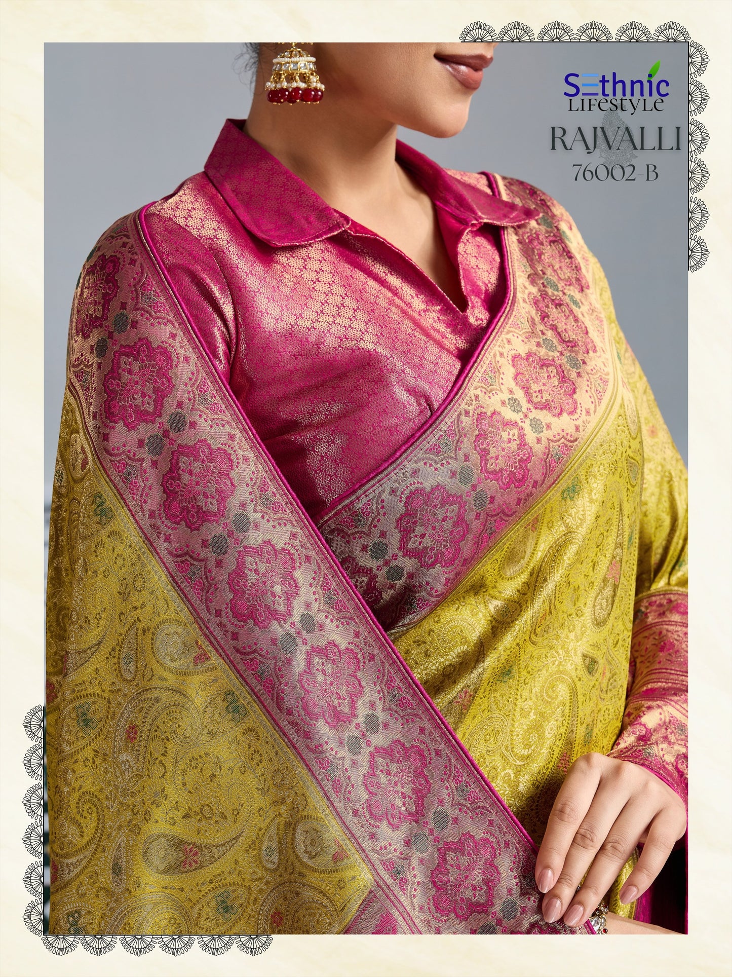 76002B Rajvalli Platinum Sethnic Soft Silk Sarees