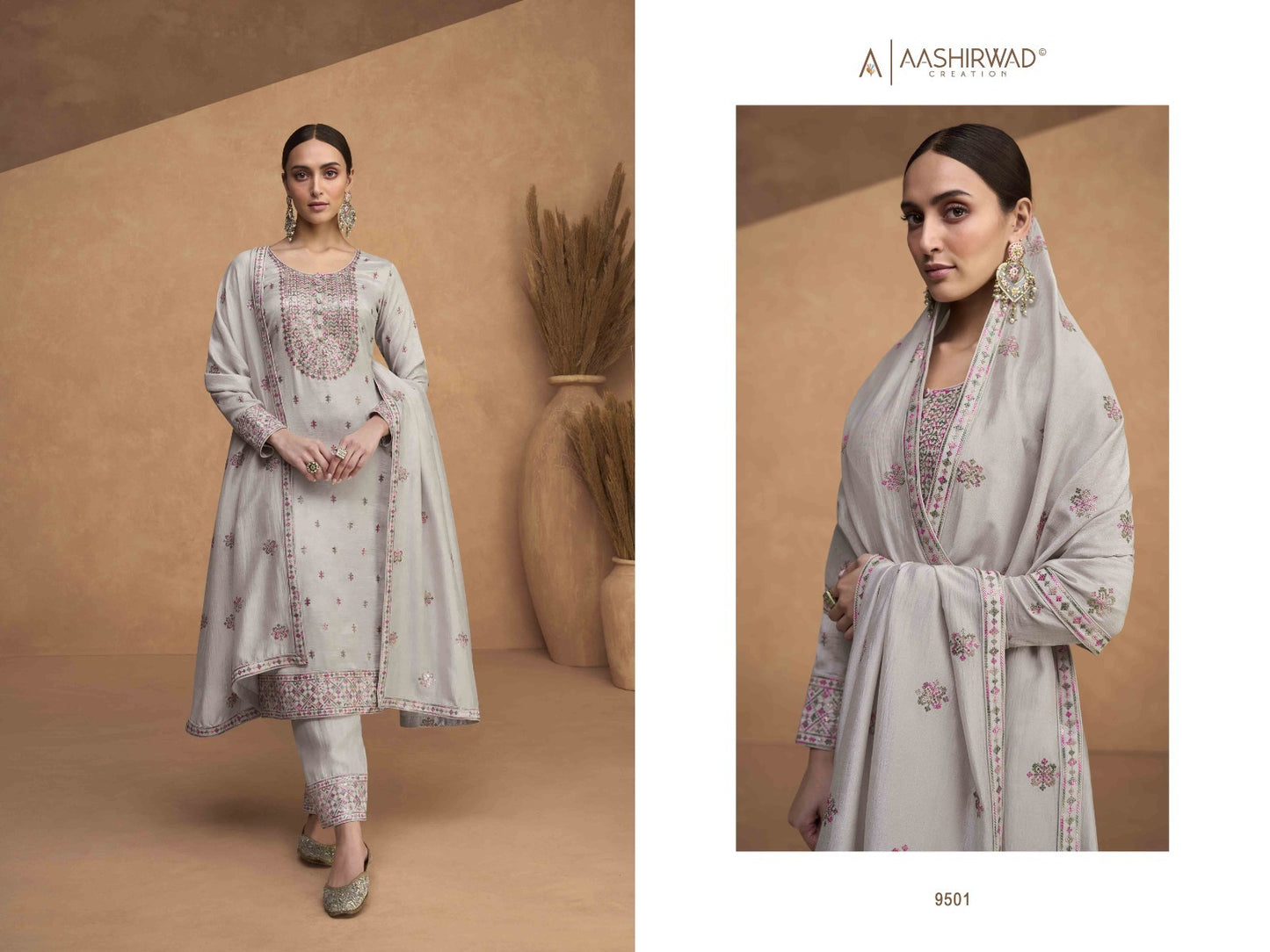 9501 Resham Aashirwad Creation Unstitched Suits