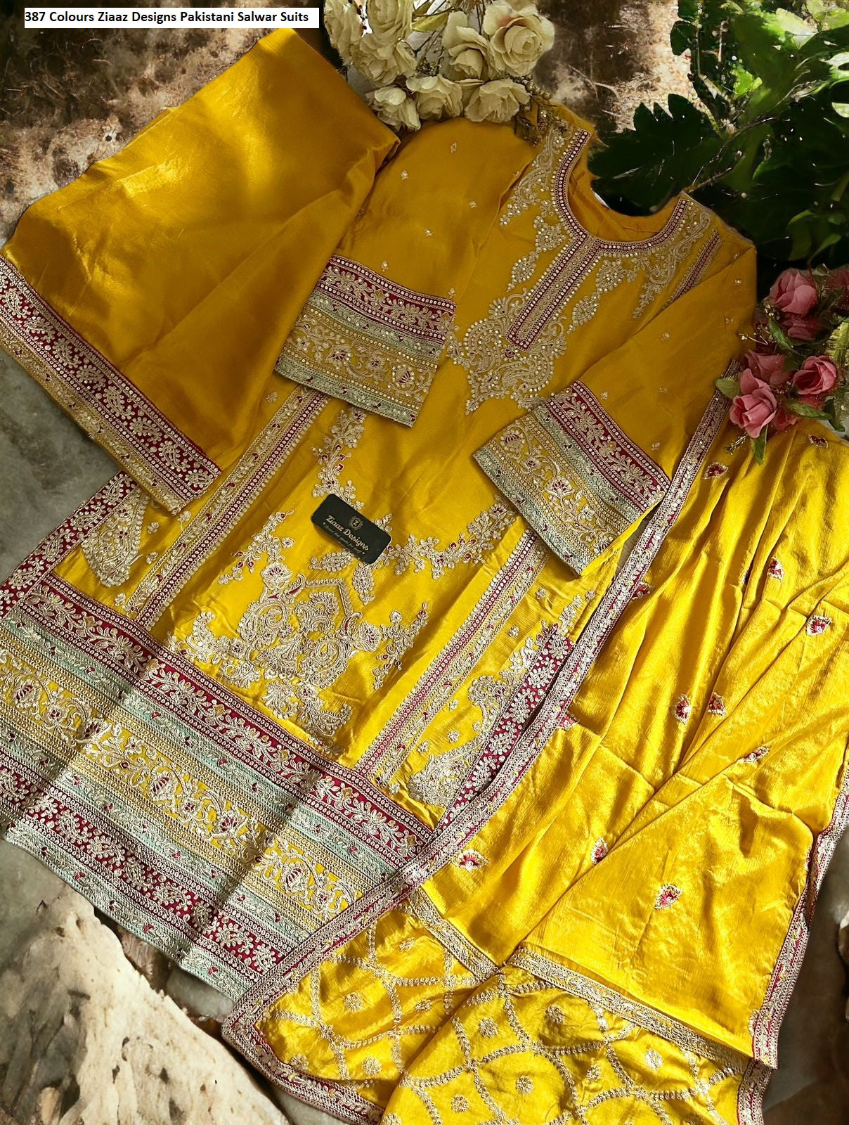 387Yellow Ziaaz Designs Pakistani Salwar Suits