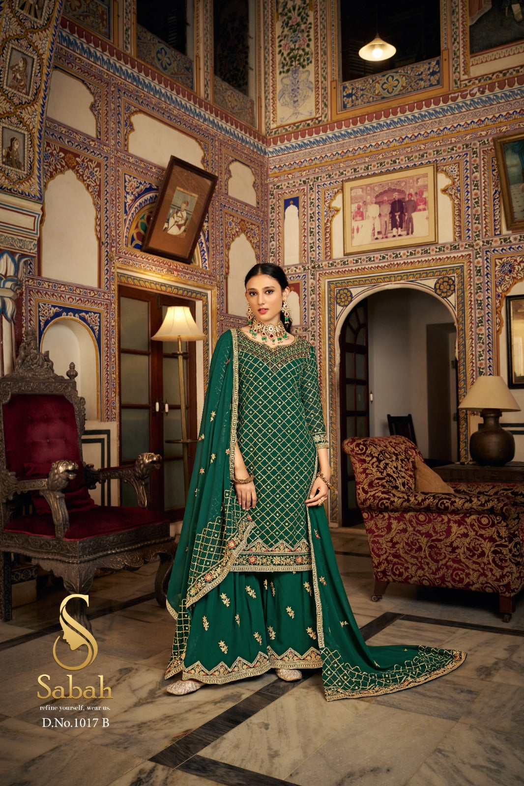 1017B Zeel Sabah Unstitched Suits
