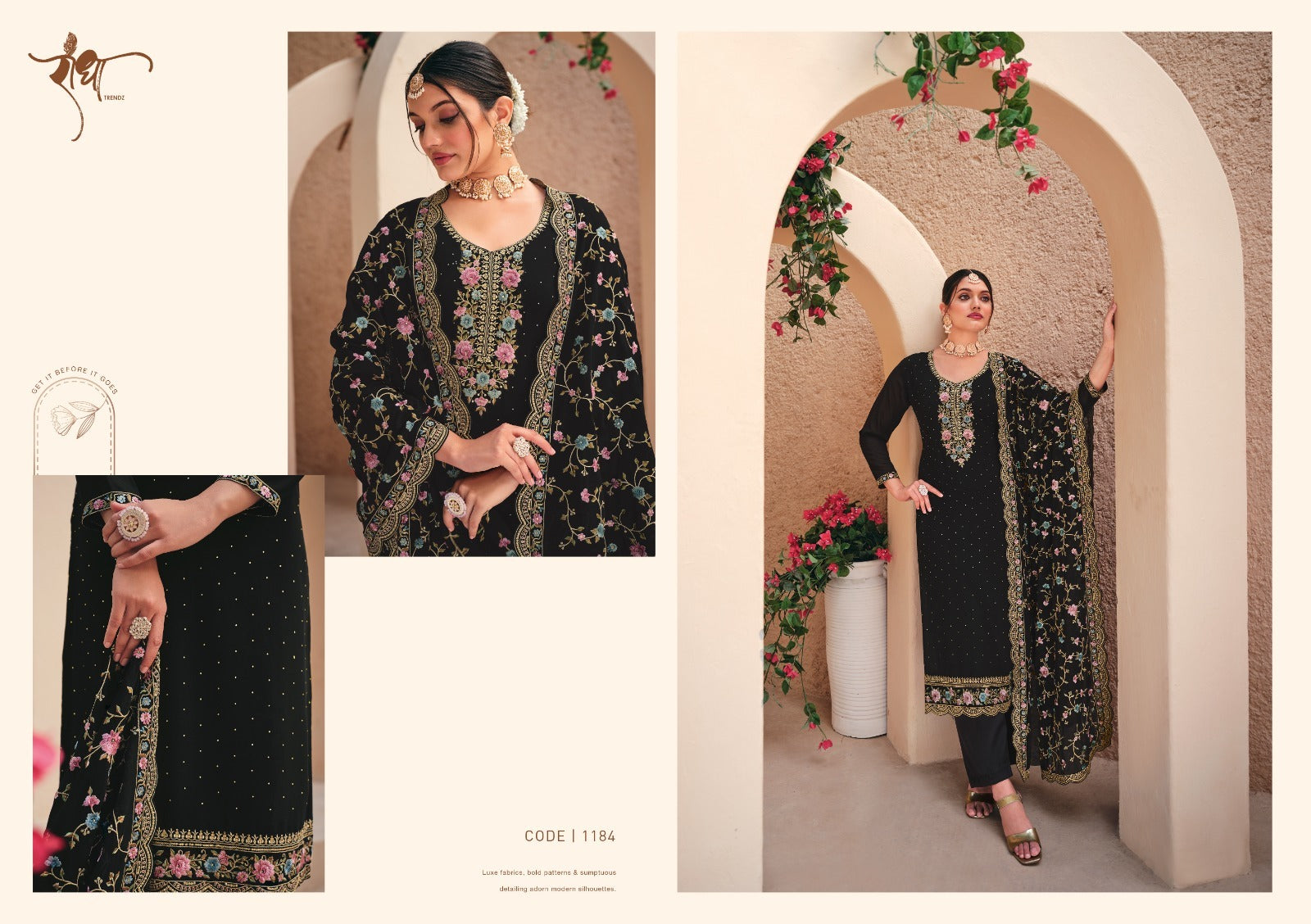 1184 Suhagan Radha Unstitched Suits
