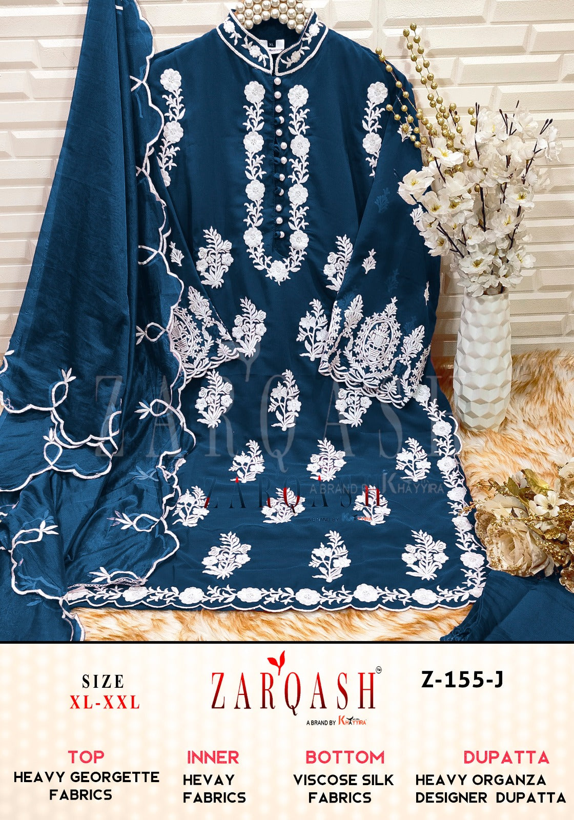 Z-155J Zarqash Pakistani Readymade Suits