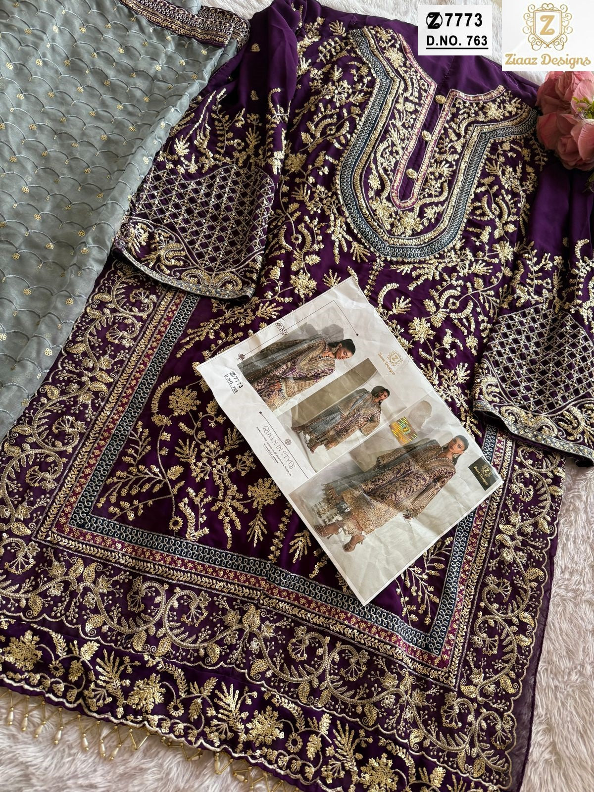 763 Ziaaz Designs Handwork Pakistani Salwar Suits