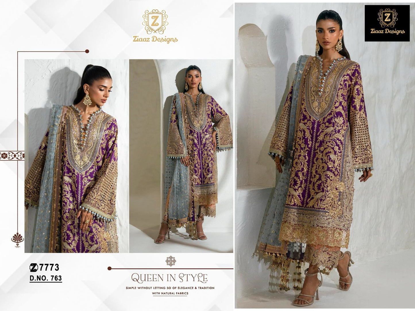 763 Ziaaz Designs Handwork Pakistani Salwar Suits