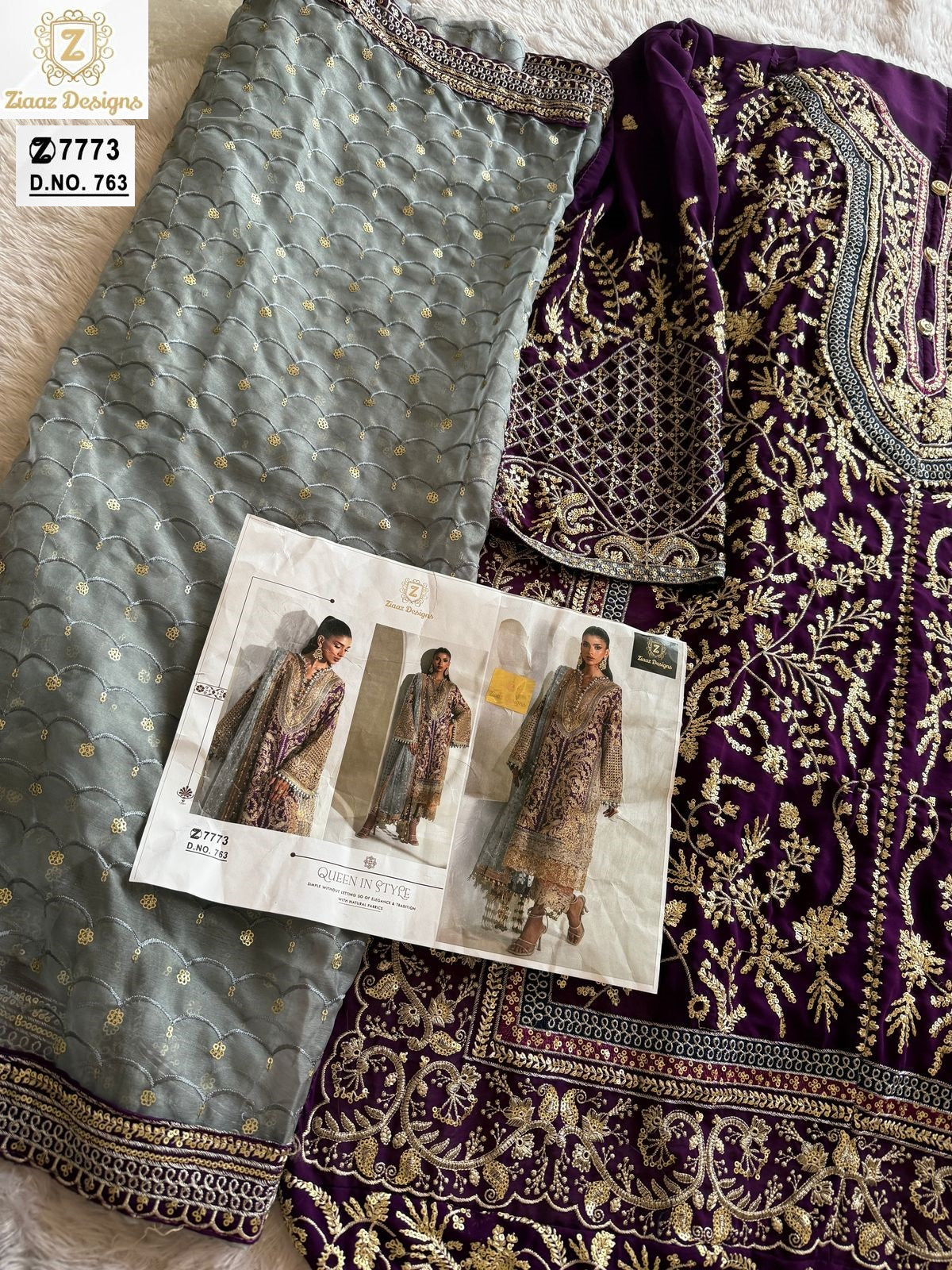 763 Ziaaz Designs Handwork Pakistani Salwar Suits