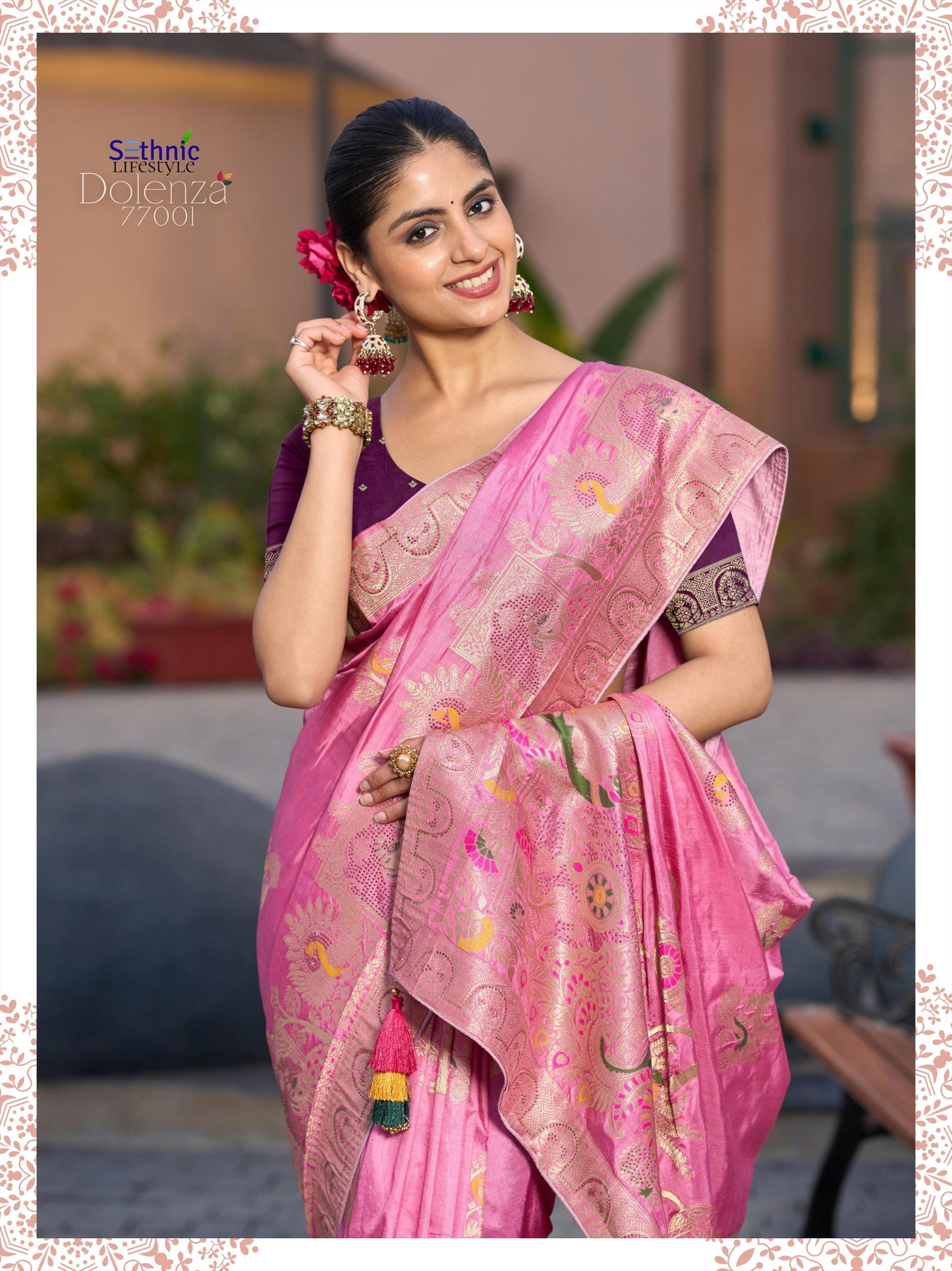 77001 Dolenza Sethnic Dola Silk Sarees