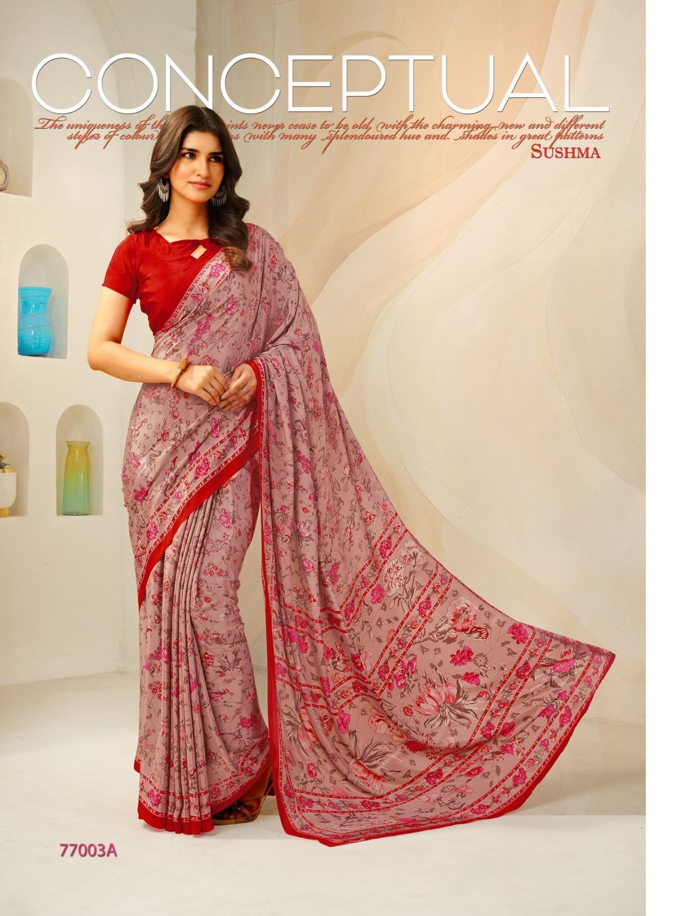 77003A Pristine Sushma Crape Sarees