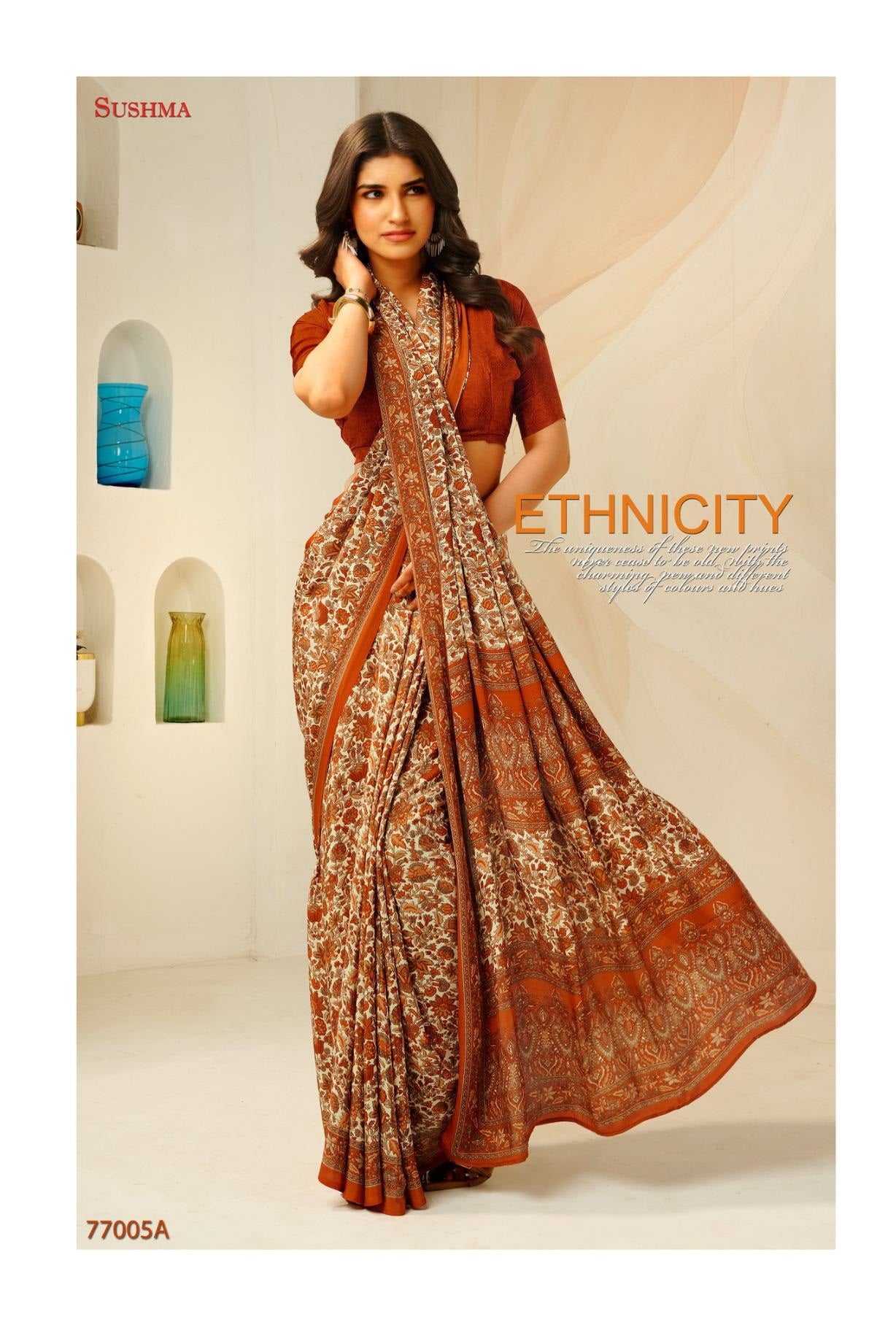 77005A Pristine Sushma Crape Sarees