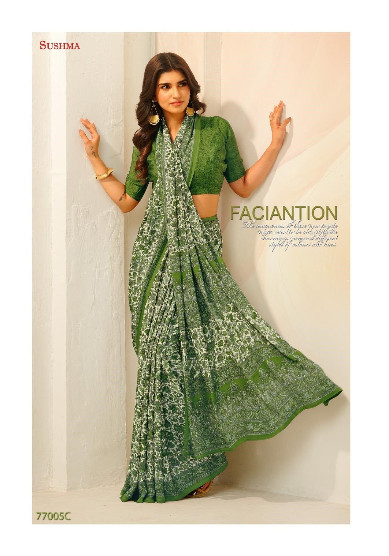 77005C Pristine Sushma Crape Sarees