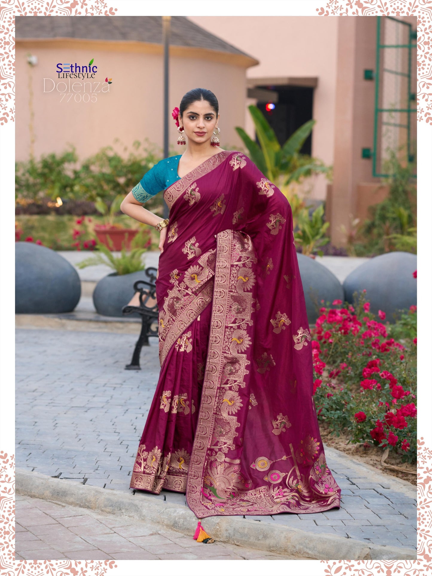 77005 Dolenza Sethnic Dola Silk Sarees