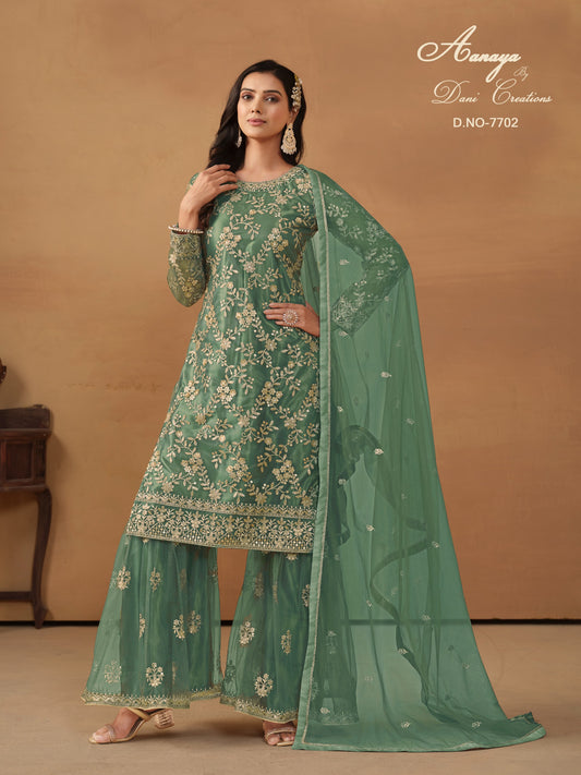 7702 Aanaya Vol 177 Dani Creation Net Unstitched Suits
