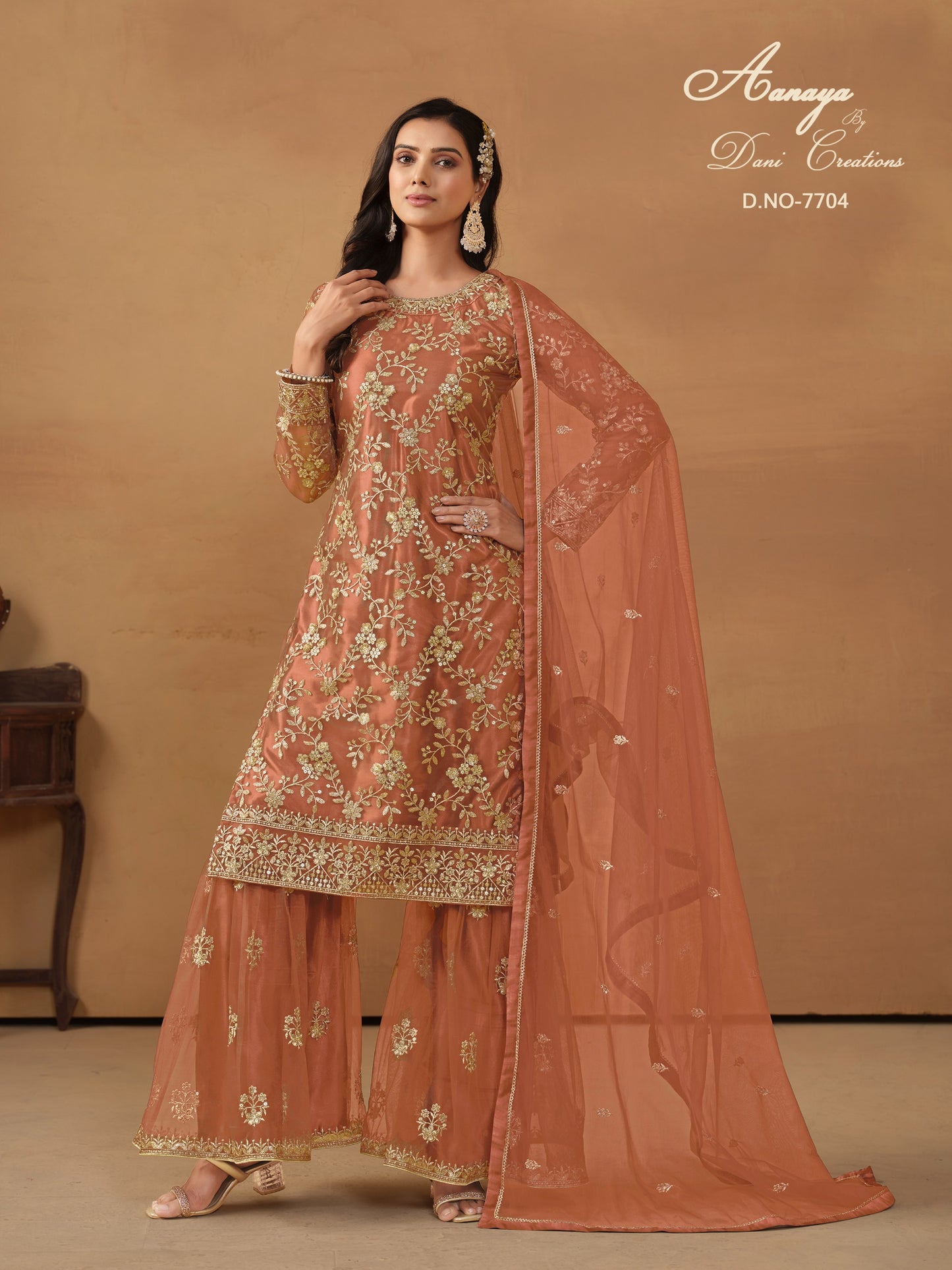 7704 Aanaya Vol 177 Dani Creation Net Unstitched Suits