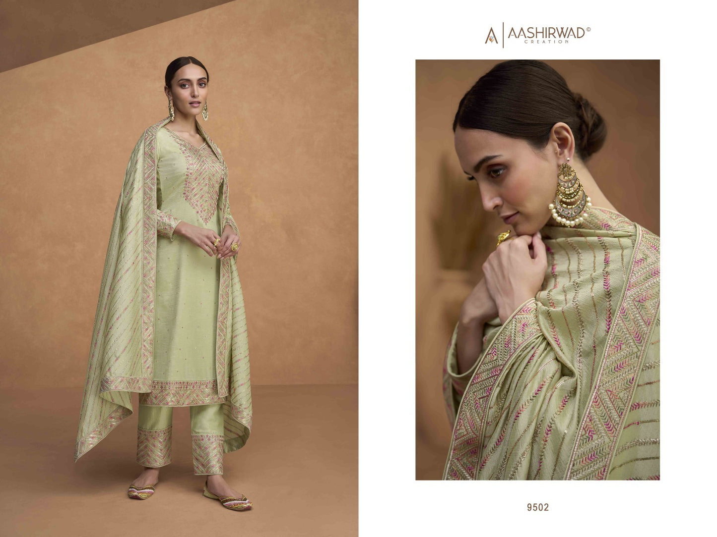 9502 Resham Aashirwad Creation Unstitched Suits