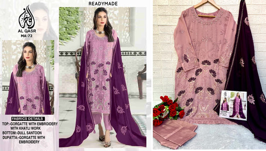 Ma-72 Pink Al Qasr Pakistani Readymade Suits