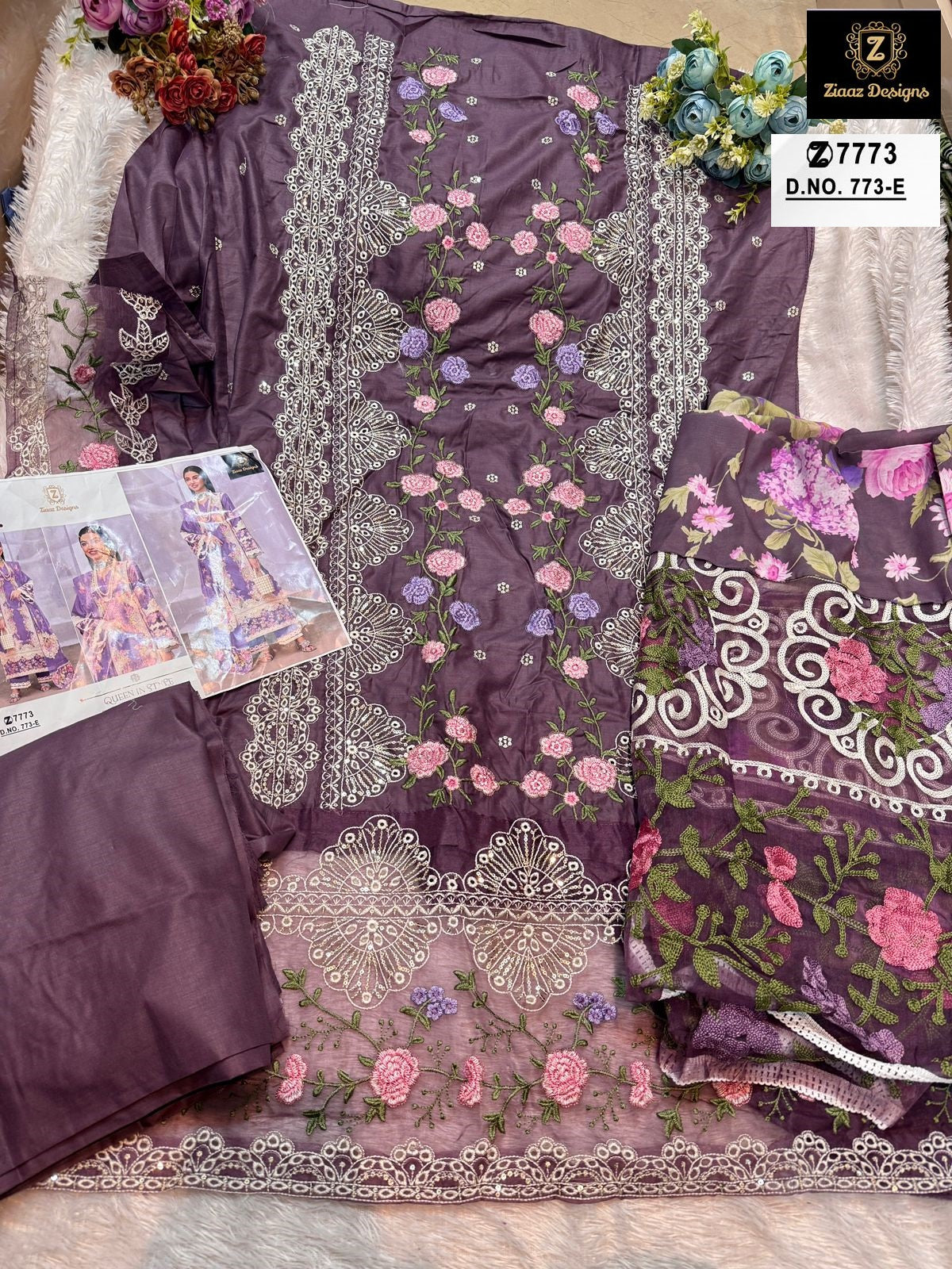 773-E Ziaaz Designs Embroidery Pakistani Salwar Suits