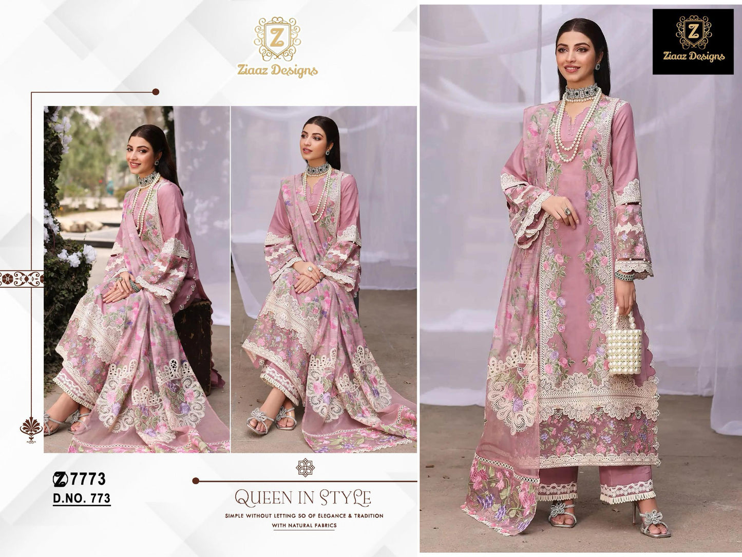 773 Ziaaz Designs Cotton Pakistani Salwar Suits