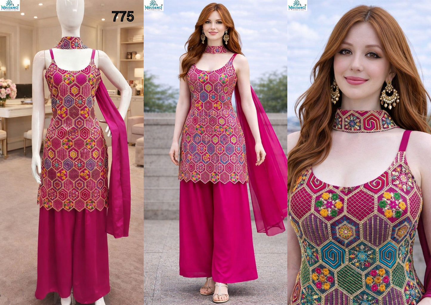 775 Tanvi Mrudangi Chinon Silk Readymade Suits