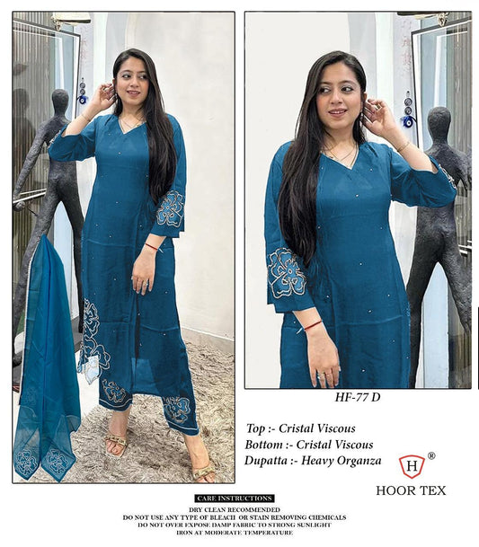 77D Hoor Tex Viscose Pakistani Readymade Suits