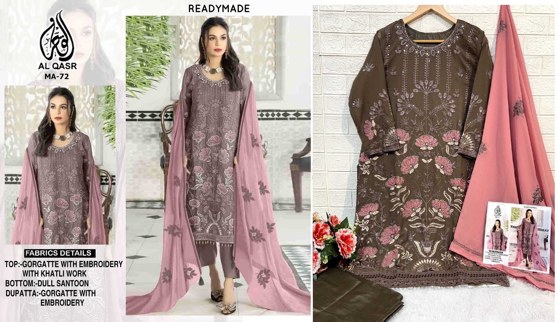 Ma-72 Coffee Al Qasr Pakistani Readymade Suits
