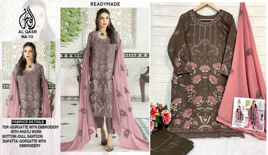 Ma-72 Coffee Al Qasr Pakistani Readymade Suits