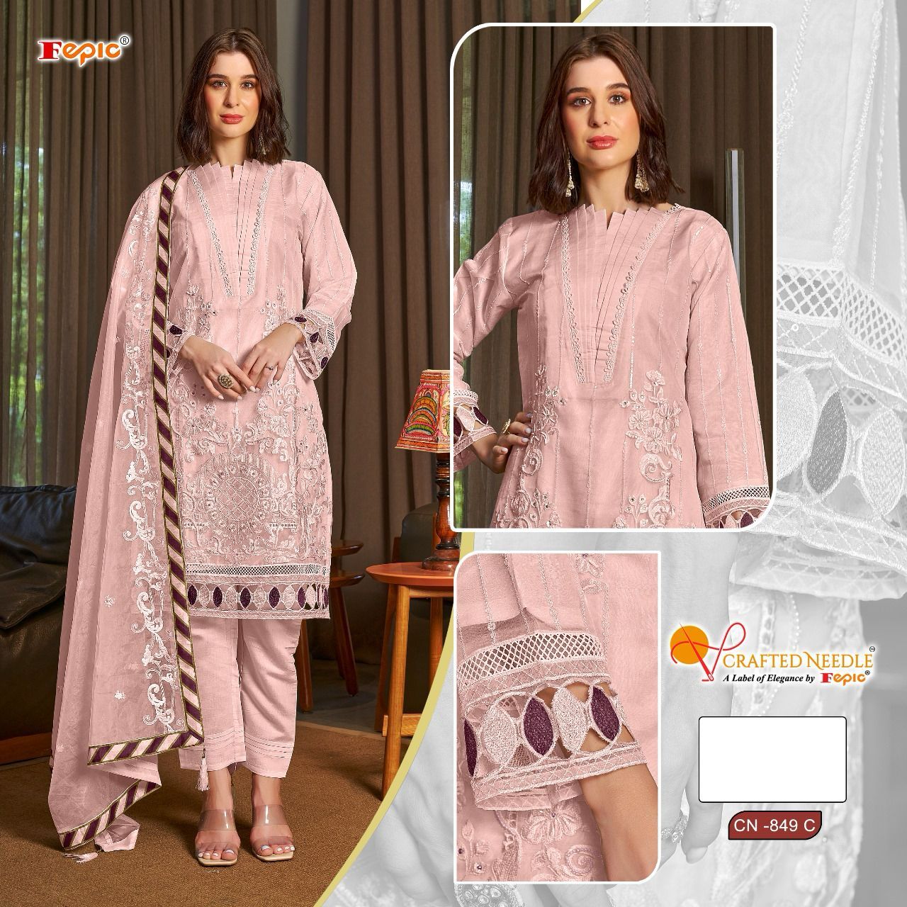 849C Fepic Crafted Needle Pakistani Readymade Suits