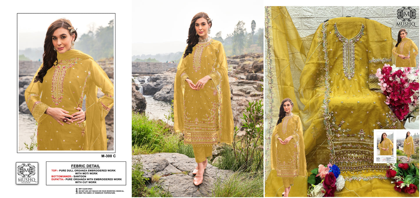 300C Mushq Pakistani Salwar Suits