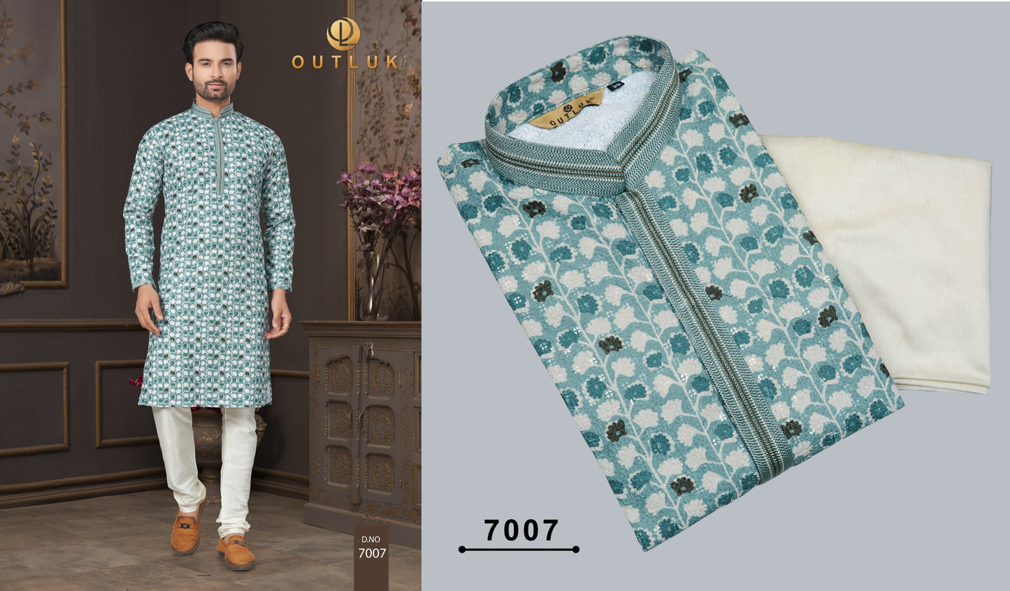 7007 Wedding Collection Vol 7 Outluk Mens Kurta Pyjama