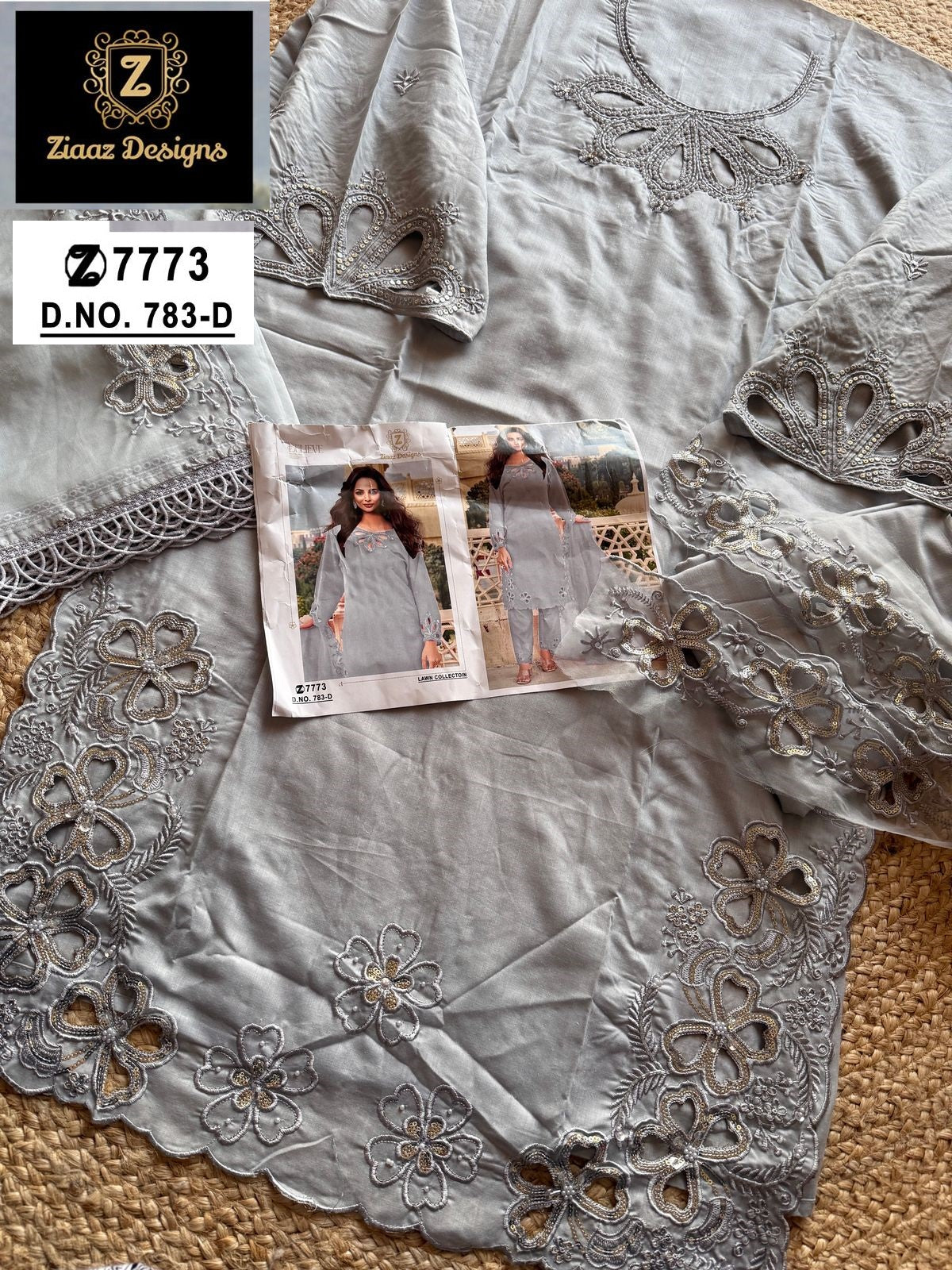 783D Ziaaz Designs Emroidery Pakistani Patch Suits