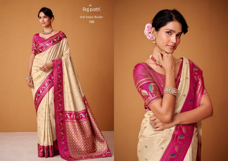786 Flamingo Rajpath Satin Silk Sarees