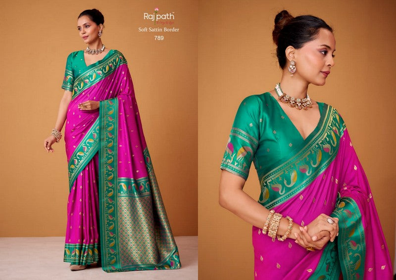789 Flamingo Rajpath Satin Silk Sarees